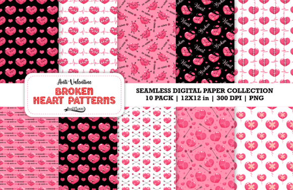 Broken Hearts - Anti Valentine Patterns: A Creative Trend for Modern Designers and Creators