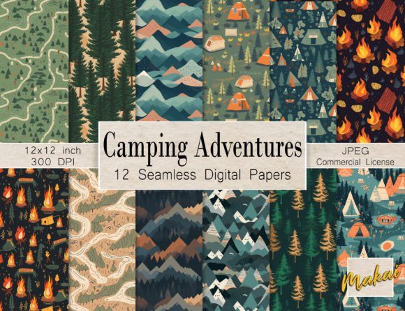 Camping Graphics Seamless Patterns: Elevating Your Creative Projects with Nature-Inspired Designs