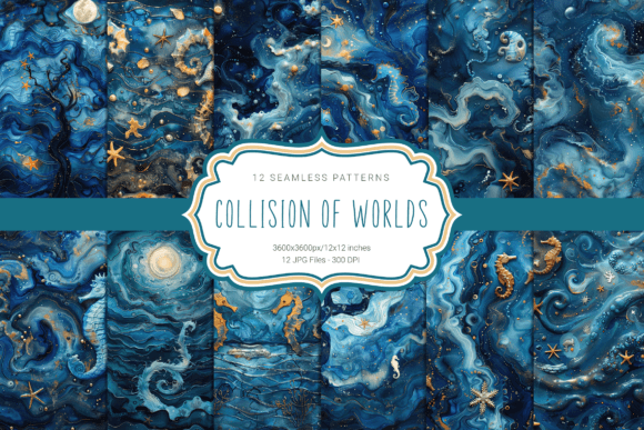 Collision of Worlds Seamless Patterns