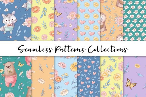 Cute Animals. Set of Seamless Patterns – Strategic Use for Design and Creativity