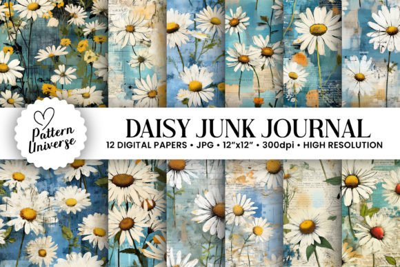 Daisy Mixed Media Junk Journal Patterns