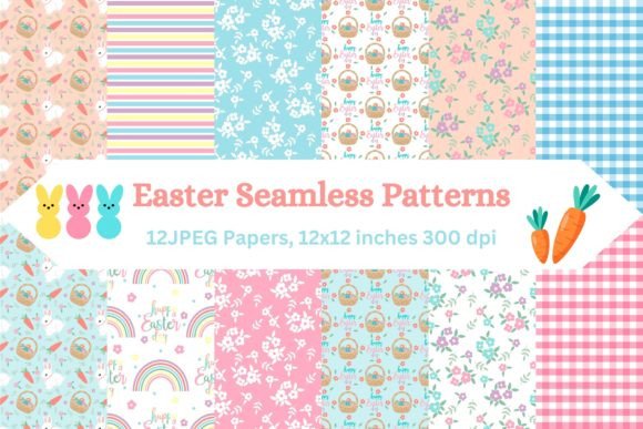Easter Delights 12 Seamless Patterns: A Springtime Design Essential