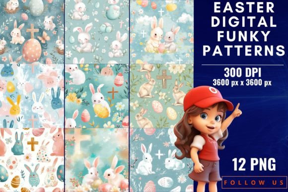 Easter Digital Funky Patterns