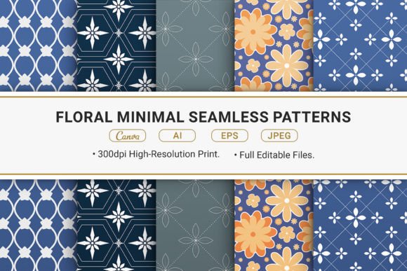 Floral Minimal Seamless Patterns: A Versatile Design Solution for Modern Creations