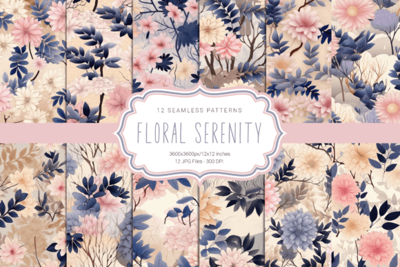 Floral Serenity Seamless Patterns