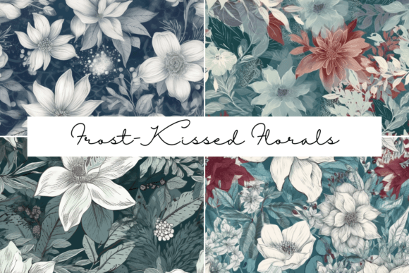 Frost-Kissed Florals Seamless Patterns