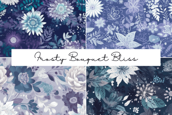 Frosty Bouquet Bliss Seamless Patterns: A Winter-Inspired Design Collection