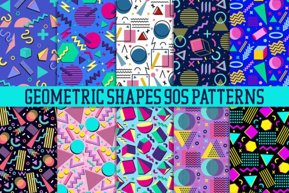 Geometric Shapes 90s Patterns