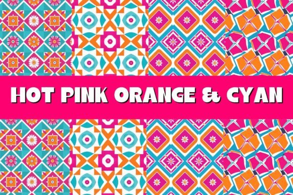 Hot Pink, Orange and Cyan Patterns