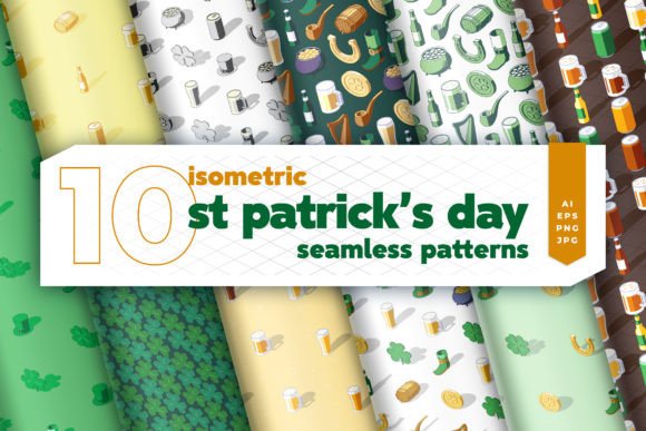 Isometric St Patricks Day Patterns: A Unique Design Resource for Irish-Themed Projects