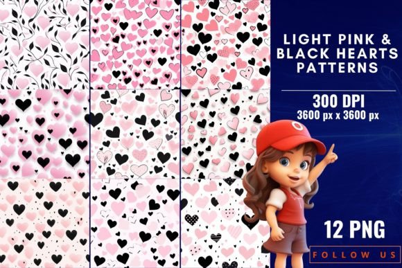 Light Pink Black Hearts Patterns: A Timeless Blend of Romance and Elegance