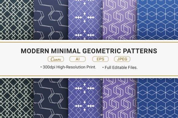 Modern Minimal Geometric Patterns: Elevating Creativity with Sophistication and Versatility