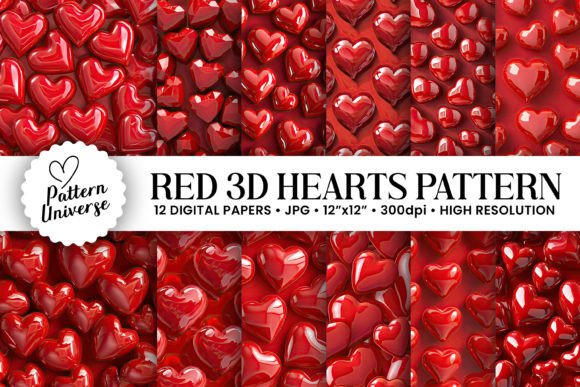 Red 3D Hearts Seamless Patterns: Strategic Design for Creative and Professional Use