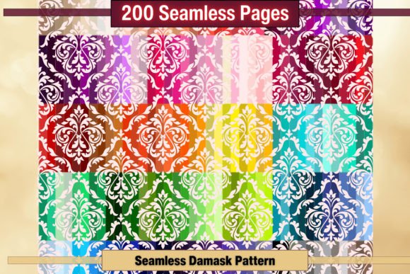 Seamless Victorian Damask Patterns for Creative Projects