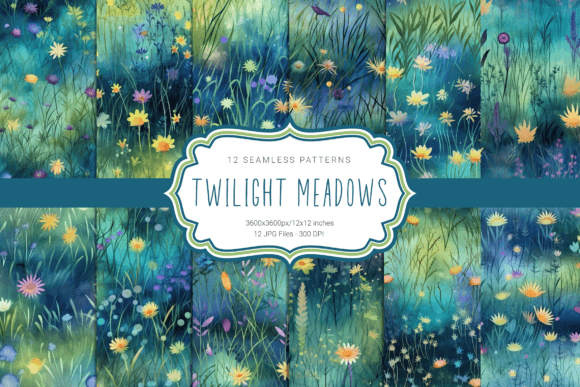 Twilight Meadows Seamless Patterns