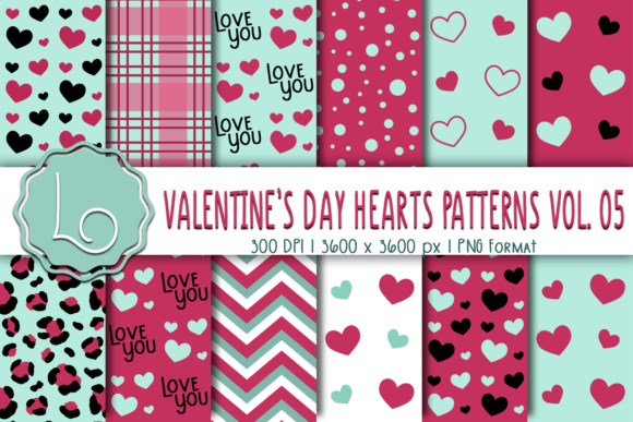 Valentine's Day Hearts Patterns Vol. 05