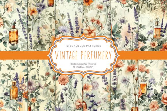 Vintage Perfumery Seamless Patterns: A Timeless Addition to Your Creative Projects